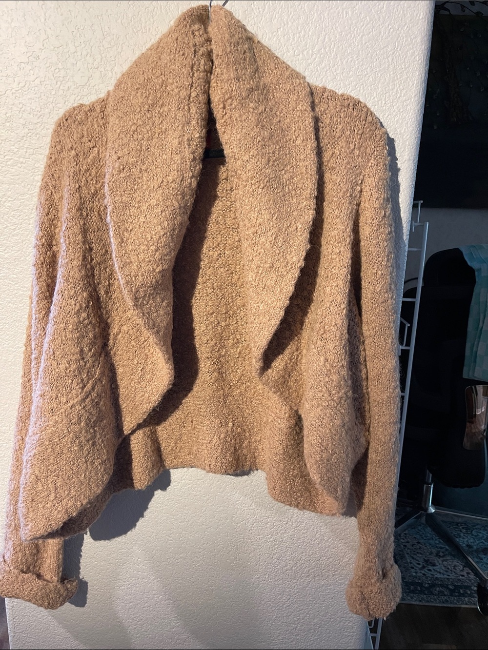 G.I.L.I. Camel Open-Front ALPACA AND WOOL Jacket Sz 2X New no Tags